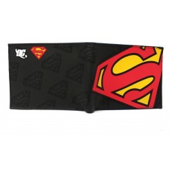 Dc Comics Superman Billetera En Goma De Caucho Negra (Entrega Inmediata)