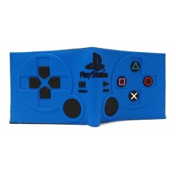 Playstation Billetera En Goma De Caucho Azul (Entrega Inmediata)