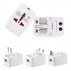 Adaptador Corriente Viajero Universal Europa Cargador +forro (Entrega Inmediata)
