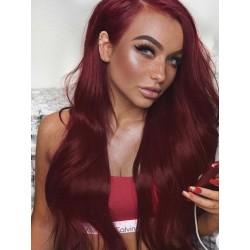 Extensiones De Cabello Largas Rojo Caoba Seminatural (Entrega Inmediata)