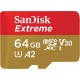 Memoria Microsd Sandisk Extreme 64gb A2 Uhs-i U3 V30 4k (Entrega Inmediata)