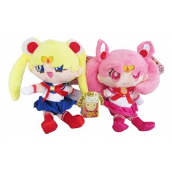 Dos Peluches Anime Sailor Moon Y Sailor Chibimoon 20 Cm (Entrega Inmediata)