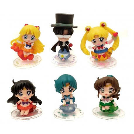 Sailor Moon Mars Venus Colección X 6 Figuras Chibis En Bolsa (Entrega Inmediata)