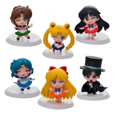 Sailor Moon Mars Venus Jupiter Colección 6 Figuras En Bolsa (Entrega Inmediata)