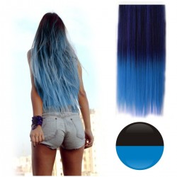 ¡ Extensión Negro Azul Cortina De Cabello Lisa Degradee !! (Entrega Inmediata)