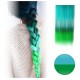 ¡ Extensión Turquesa Verde Cortina D Cabello Lisa Degradee ! (Entrega Inmediata)