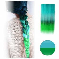¡ Extensión Turquesa Verde Cortina D Cabello Lisa Degradee ! (Entrega Inmediata)