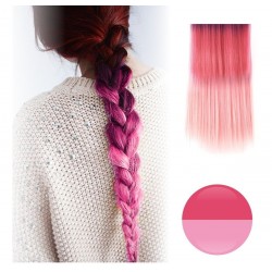 Cortina De Cabello Lisa Degradee Extensión Fucsia Neón A (Entrega Inmediata)