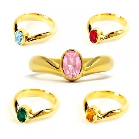 Anillo Sailor Moon Set X5 Usagi Tsukino Minako Aino (Entrega Inmediata)