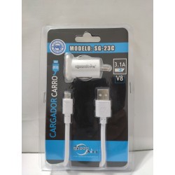 Cargador Carga Rápida Para Carro Speed Song Cable V8 (23c) (Entrega Inmediata)