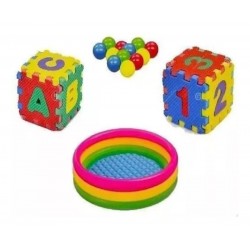 Combo Piscina Tapete Foamy 200pelotas Bebe (Entrega Inmediata)