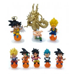 Dragon Ball Z Shenron Dorado Colección X 8 Figuras En Bolsa (Entrega Inmediata)