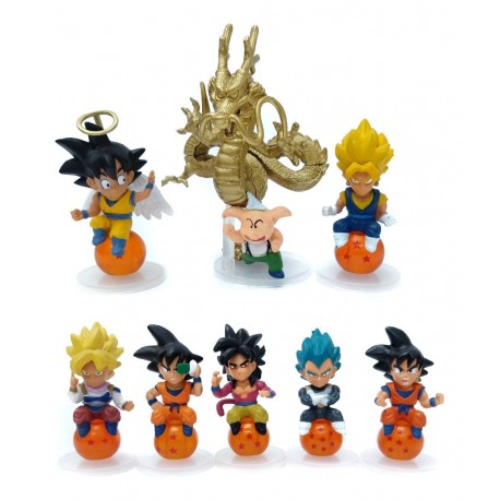 Dragon Ball Z Shenron Dorado Colección X 8 Figuras En Bolsa (Entrega Inmediata)
