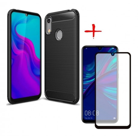 Funda Forro Estuche + Vidrio Templado 2d Huawei Y6 2019 (Entrega Inmediata)