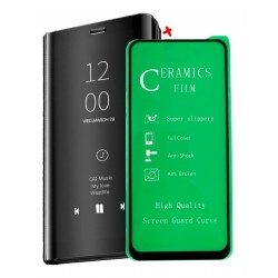 Flip Cover De Lujo Tipo Espejo + Vidrio 5d Full Samsung A30 (Entrega Inmediata)