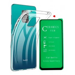 Estuche Transparente + Vidrio Cerámico Full Xiaomi Note 9s (Entrega Inmediata)