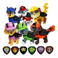 Figuras Patrulla Canina Set 6 Perritos Mas Escudos 12 Pieza (Entrega Inmediata)