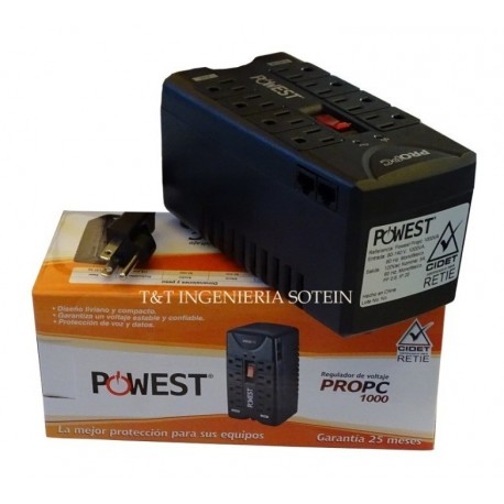 Regulador De Voltaje De 1000 Va Propc Powest Iva Incluido (Entrega Inmediata)