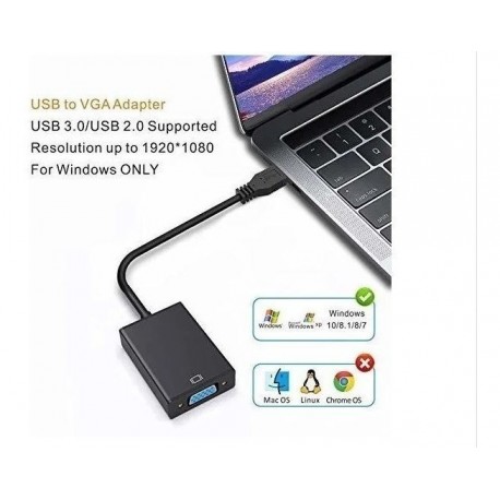 Cable Convertidor Usb 3.0 A Vga Video (Entrega Inmediata)