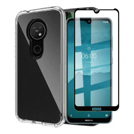 Estuche Forro Funda + Vidrio Full 5d Nokia 7.2 (Entrega Inmediata)