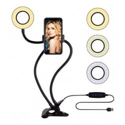 Selfie Aro De Luz 9 Cm Con Soporte Para Celular Multi Uso (Entrega Inmediata)