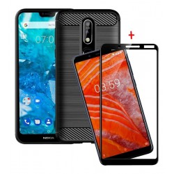 Funda Estuche + Vidrio 5d Templado Nokia 3.1 / 3.1 Plus (Entrega Inmediata)