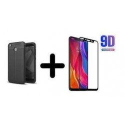 Combo Forro Estuche Carbono+vidrio Fullcover 9d Xiaomi Mi 8 (Entrega Inmediata)