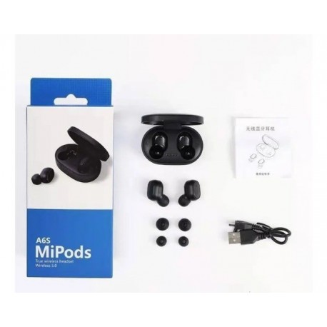 Audífonos Bluetooth 5.0 A6s Similar Airdots + Caja De Carga (Entrega Inmediata)
