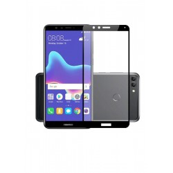 Vidrio Protector Completo Curvo 3d Huawei Y9 2018 Negro (Entrega Inmediata)