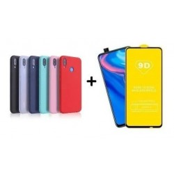 Silicone Cover Case Huawei Y9 Prime 2019 + Vidrio Templad 9d (Entrega Inmediata)