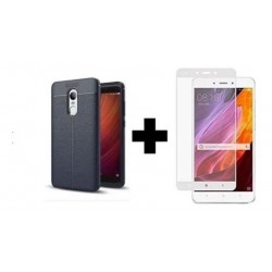 Forro Fibra De Carbono + Vidrio Templado Xiaomi Redmi Note 4 (Entrega Inmediata)