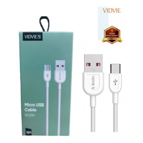 Cable Datos Carga Rapida Original Vidvie Usb Puerto V8 (Entrega Inmediata)