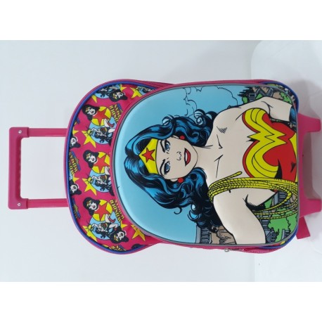 Maleta Ruedas Morral Escolar Dc Comics Mujer Maravilla (Entrega Inmediata)
