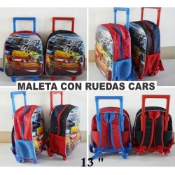 Maleta Escolar Con Ruedas Personajes Cars 13 (Entrega Inmediata)