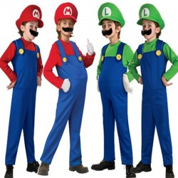 Disfraz Mario Bross Luigi Niña Niño Bebe Halloween (Entrega Inmediata)