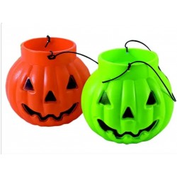 Calabazas - Baldes Plásticos Dulces 7,5cm X 4cm Pack 3 Und (Entrega Inmediata)