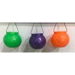 Calabazas Baldes Plásticos Halloween Para Dulces Decoración (Entrega Inmediata)