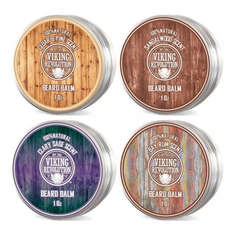 Set Balsamo Barba Viking Revolution 100% Natural X4 Unidades (Entrega Inmediata)
