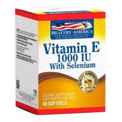 Vitamina E 1000 I.u X60 Selenio Healthy America (Entrega Inmediata)