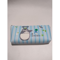 Mi Vecino Totoro Cartuchera En Cuerina Con Cremallera Azul (Entrega Inmediata)