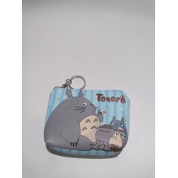 Mi Vecino Totoro Monedero Azul A Rayas Con Cremallera (Entrega Inmediata)