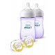 Set Teteros Avent Natural 9oz X 2 Und + Chupos 0-3m Niña (Entrega Inmediata)