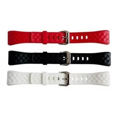 Correa Manilla Pulsera Inteligente S2 Negro-blanco-rojo (Entrega Inmediata)