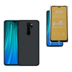 Kit Funda Silicon Case Note 8 Pro + Ceramico Irrompible (Entrega Inmediata)