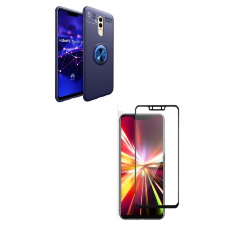 Kit Ring Case Protector Huawei Mate Lite Azul + Vidrio 5d (Entrega Inmediata)