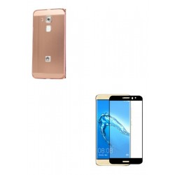 Kit Bumper Rosado + Vidrio 3d Negro Huawei Nova Plus (Entrega Inmediata)