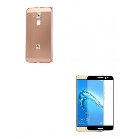 Kit Bumper Rosado + Vidrio 3d Negro Huawei Nova Plus (Entrega Inmediata)