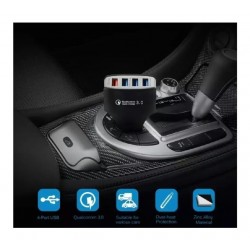 Cargador Celular Carro Auto Rápida 4 Puertos Premiun Lz-kc08 (Entrega Inmediata)