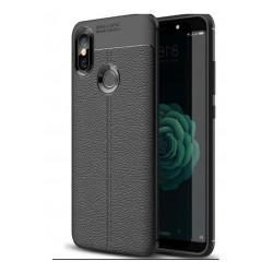 Estuche Antiimpacto Tipo Cuero Xiaomi Mi A2 Lite Negro (Entrega Inmediata)