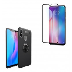 Kit Funda Protector Ring Case Xiaomi Mi 9 + Vidrio 6d (Entrega Inmediata)